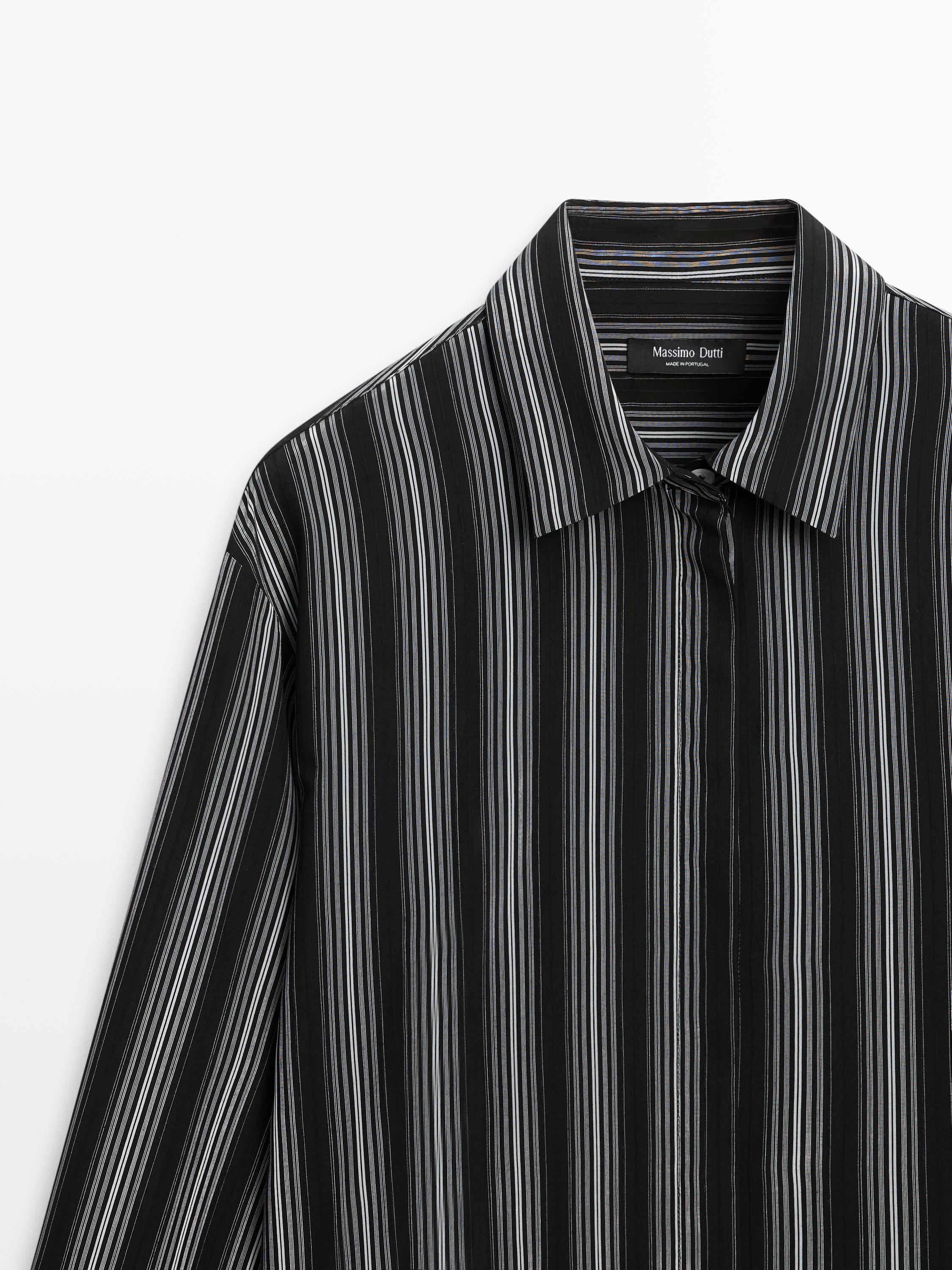 Flowing shirt with striped detailing